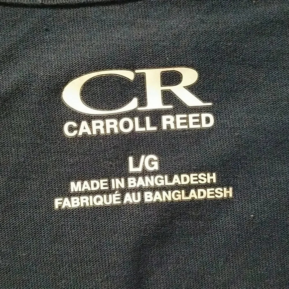 Carroll Reed Blue V-Neck T-Shirt Metallic  Detail, L - Picture 5 of 6